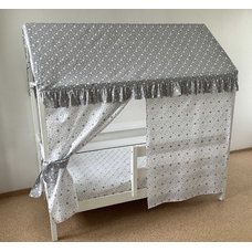 Крыша и шторы для кроватки домика ТД-16