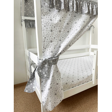 Крыша и шторы для кроватки домика ТД-16