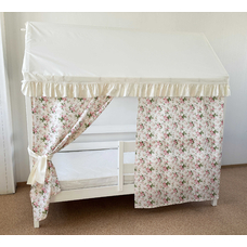 Крыша и шторы для кроватки домика ТД-32